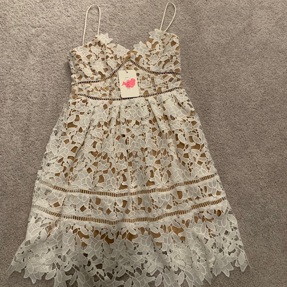 High waist lace dress